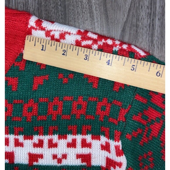 33 Degrees Sweater Women's XL Christmas Green White Llama - Picture 11 of 13